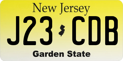 NJ license plate J23CDB