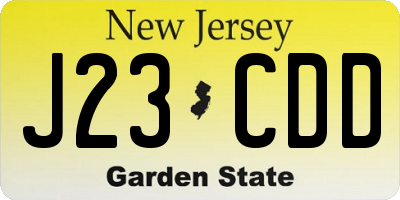 NJ license plate J23CDD