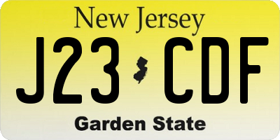 NJ license plate J23CDF