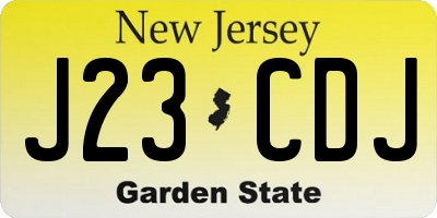 NJ license plate J23CDJ