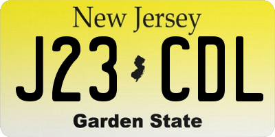 NJ license plate J23CDL