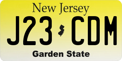 NJ license plate J23CDM