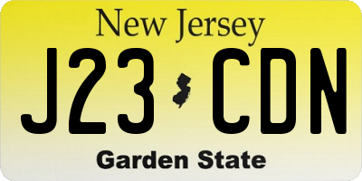 NJ license plate J23CDN