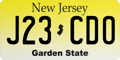 NJ license plate J23CDO