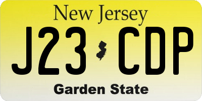 NJ license plate J23CDP