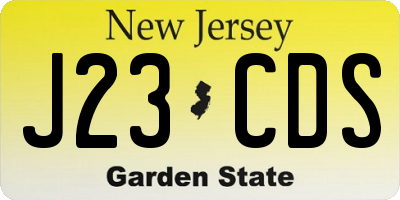 NJ license plate J23CDS