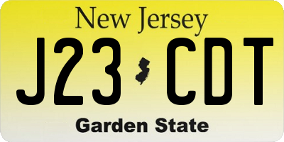 NJ license plate J23CDT