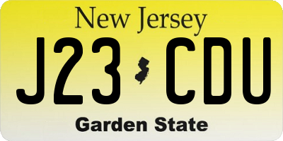 NJ license plate J23CDU