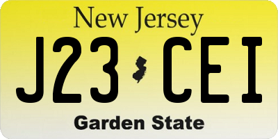 NJ license plate J23CEI
