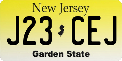 NJ license plate J23CEJ