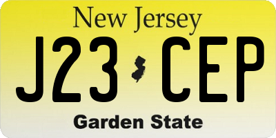 NJ license plate J23CEP