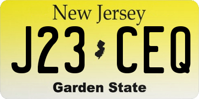 NJ license plate J23CEQ