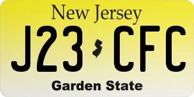 NJ license plate J23CFC
