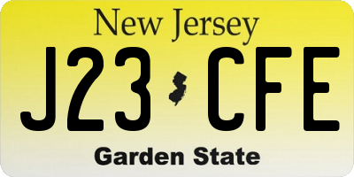 NJ license plate J23CFE