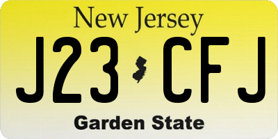NJ license plate J23CFJ