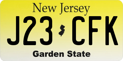 NJ license plate J23CFK