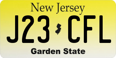 NJ license plate J23CFL