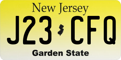 NJ license plate J23CFQ