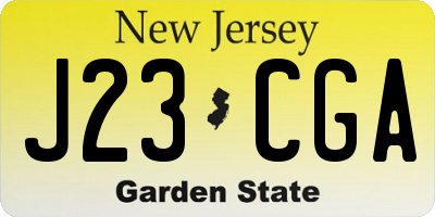 NJ license plate J23CGA