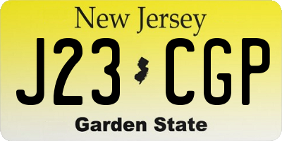NJ license plate J23CGP