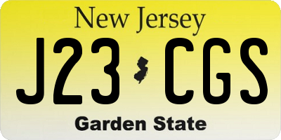 NJ license plate J23CGS