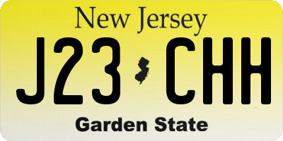 NJ license plate J23CHH