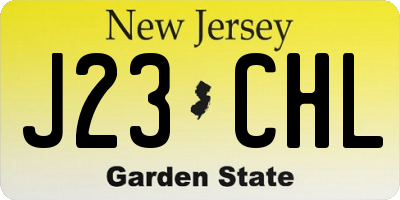 NJ license plate J23CHL