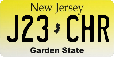 NJ license plate J23CHR