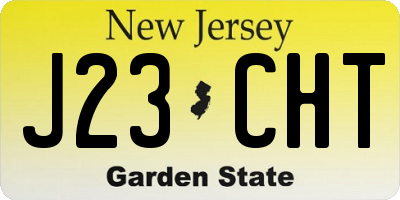 NJ license plate J23CHT