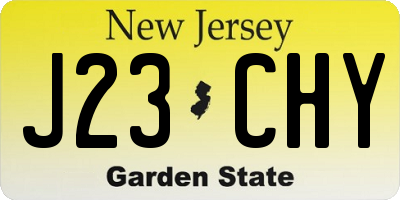 NJ license plate J23CHY
