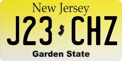 NJ license plate J23CHZ