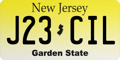 NJ license plate J23CIL