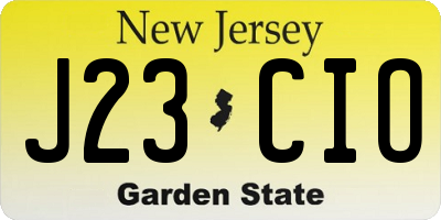 NJ license plate J23CIO