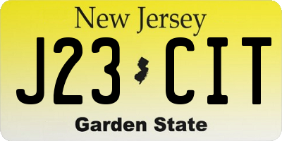 NJ license plate J23CIT