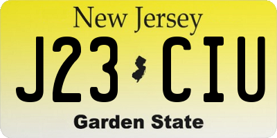 NJ license plate J23CIU