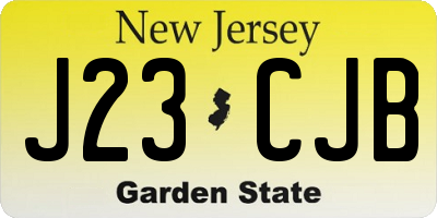 NJ license plate J23CJB