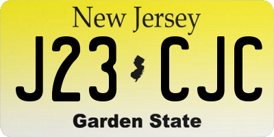 NJ license plate J23CJC