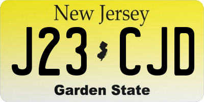 NJ license plate J23CJD