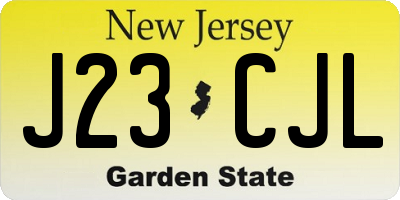 NJ license plate J23CJL