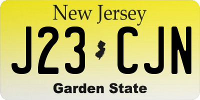 NJ license plate J23CJN