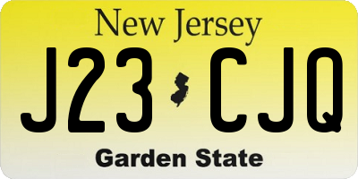 NJ license plate J23CJQ