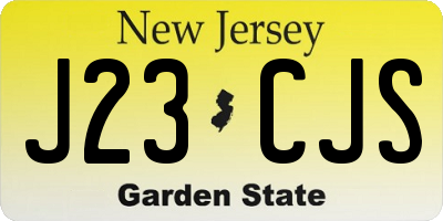 NJ license plate J23CJS