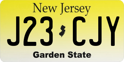 NJ license plate J23CJY