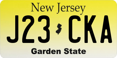 NJ license plate J23CKA