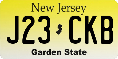 NJ license plate J23CKB