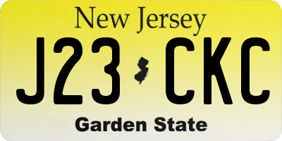 NJ license plate J23CKC