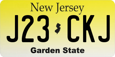 NJ license plate J23CKJ