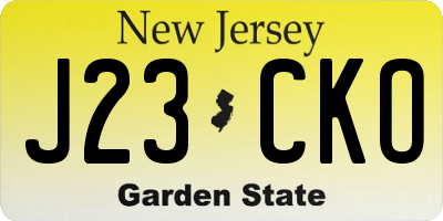 NJ license plate J23CKO