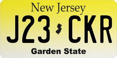 NJ license plate J23CKR