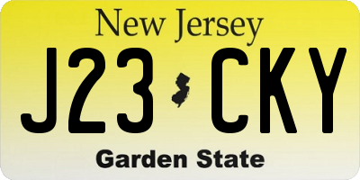 NJ license plate J23CKY